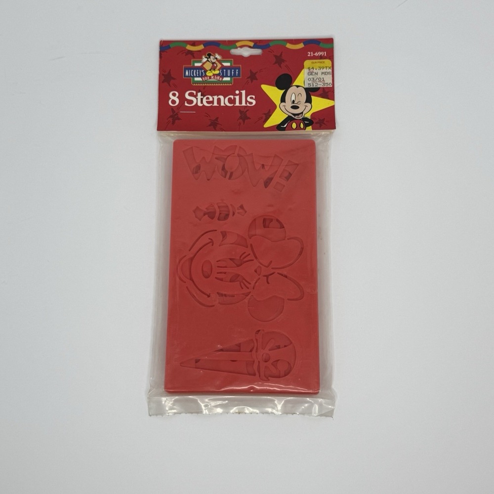 VTG 1995 Disney Mickey's Stuff For Kids 8 Stencils Mickey Minnie Mouse Brand New
